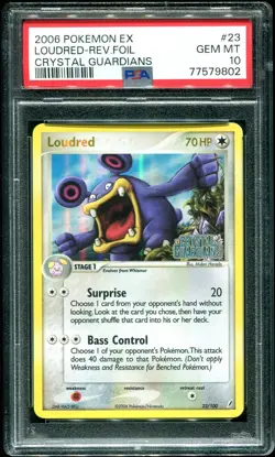 PSA 10 Loudred Reverse Holo Rare EX Crystal Guardians 2006 Pokemon #23 POP 11 - Image 1