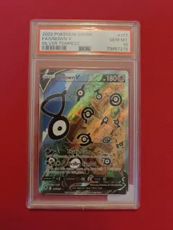 Unown V 2022 Pokemon SWSH Silver Tempest 177/195 Alt Art PSA 10 - Image 1