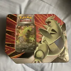 Pokemon TCG V Strikers Tin TYRANITAR V Full Plastic Seal NEW - Image 1