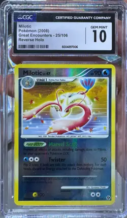 CGC 10 Pokemon TCG Milotic Great Encounters 25/106 Reverse Holo Rare - Image 1
