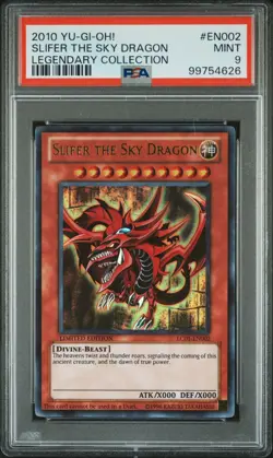 2010 YU-GI-OH! SLIFER THE SKY DRAGON LEGENDARY COLLECTION LC01-EN002 PSA 9 - Image 1