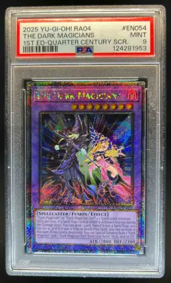 2025 Yu-Gi-Oh! The Dark Magicians Secret Rare #RA04-EN054 PSA 9 - Image 1