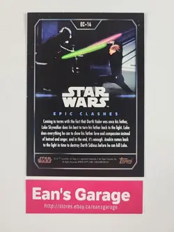 Topps 2023 Star Wars: Epic Clashes Luke Skywalker vs. Darth Vader card EC-14 MN - Image 2