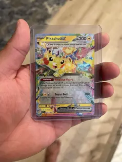 Pikachu GX Pokemon Card - Resolute Heart Ability, Topaz Bolt Attack - Image 1