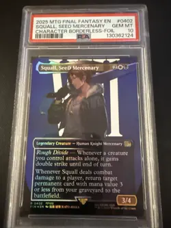 2025 MTG Final Fantasy Squall SeeD Mercenary Foil PSA 10 GEM MT #402 Borderless - Image 1