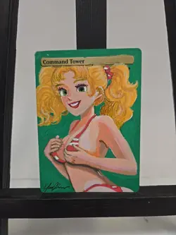 Command Tower - Hand-Painted Alter MTG EDH | Anime Girl | Signed OOAK - Image 1