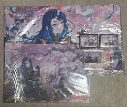 MTG Wandering Emperor Playmat Sleeve Cherry Blossom Campaign Nar set NEW - Image 1