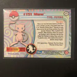 2000 Topps Pokemon TV Animation Edition Series 3 Holo Foil #151 Mew - Image 2