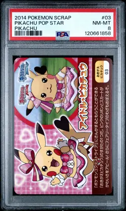 2014 POKEMON SCRAP PIKACHU #03 PIKACHU POP STAR PSA 8 - Image 1