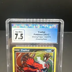 2021 POKEMON SWORD & SHIELD SHINING FATES #046 YVELTAL PSA 8 - Image 3