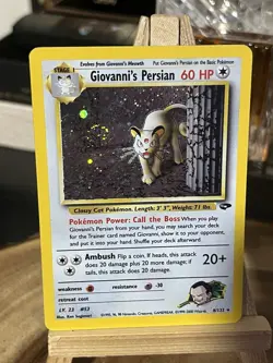 Pokemon TCG Giovanni's Persian 8/132 Gym Challenge Holo Rare Unlimited Swirl - Image 2