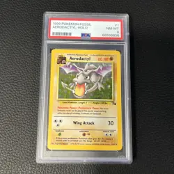 Pokemon TCG Aerodactyl HOLO #1 Fossil 1999 UNLIMITED PSA 8 NM-MT 🔥 - Image 1