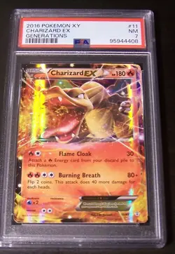 POKEMON 2016 XY Generations CHARIZARD EX #11 PSA 7 Near Mint RARE, NM - Image 1