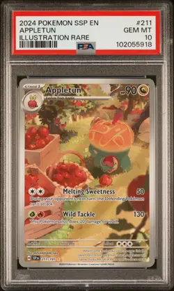 2024 Pokemon Surging Sparks #211 Appletun Illustration Rare PSA 10 Card GEM MINT - Image 1