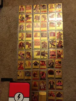 Large Pokemon Card Lot of 55 GOLD Cards w/New Binder One Piece Card Game New - Image 1