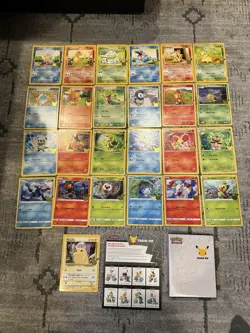 Pokemon Celebrations First Partner Pack Complete Jumbo Card Set of 25 w/ Binder - Image 1