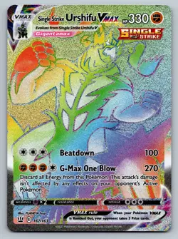 Single Strike Urshifu VMAX 167/163 Battle Styles Secret Rare Holo Pokemon Card - Image 1