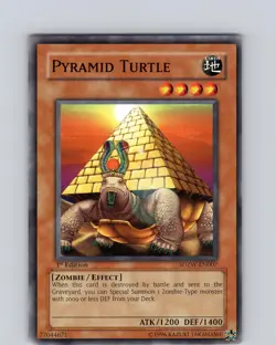 Yu-Gi-Oh TCG Pyramid Turtle SDZW-EN007 1st Edition Common Card Played LP - Image 1