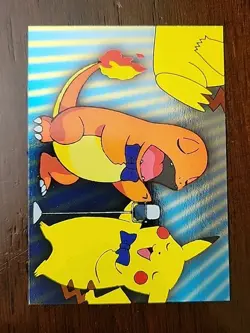 NM! FOIL Topps Pokemon Pikachu Charmander Singing P06 of 6 Series 3 Puzzle Card - Image 1