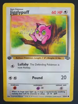Jigglypuff 54/64 1st Edition - Jungle Set - Pokemon Card - Moderately Played - Image 1