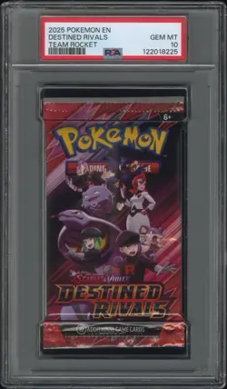 PSA 10 Pokemon SV Destined Rivals Sealed Pack Team Rocket Gem Mint 2025 - Image 1