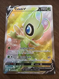 Pokemon Celebi V Full Art 160/198 Swsh06: Sword & Shield Chilling Reign Holo - Image 1