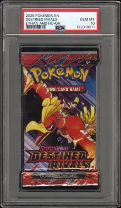 PSA 10 Pokemon SV Destined Rivals Sealed Pack Ethan & Ho-oh Gem Mint 2025 - Image 1
