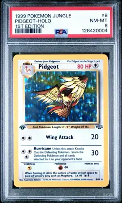 1999 POKEMON JUNGLE 1st Edition #8 PIDGEOT-HOLO PSA 8 - Image 1