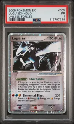 PSA 1 PR 2005 Pokemon EX Unseen Forces Lugia EX Holo Foil Rare 105/115 - Image 1