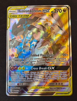 Pokemon TCG Cosmic Eclipse - Reshiram and Zekrom GX 222/236 Tag Team - Image 1