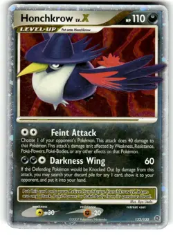 Pokemon TCG Honchkrow LV.X Holo Rare Card Secret Wonders 132/132 PL - Image 1