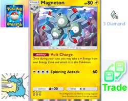 Pokemon TCG Pocket Trading Trade 3 Diamond Magneton Genetix Apex Card - Image 1