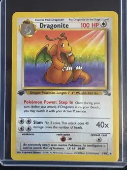 Dragonite 19/62 Pokemon Card TCG 1st Edition Fossil Regular Non-Holo LP - Image 1