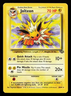 Jolteon 20/64 Rare Jungle Pokemon Card - Image 1