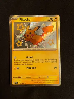 Pokemon TCG Pikachu TCG Holo Shiny Rare Card Paldean Fates 131/091 - Image 1