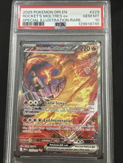 Pokemon TCG Moltres EX Team Rockets Card 229/182 Sir Destined Rivals PSA 10 GM - Image 1
