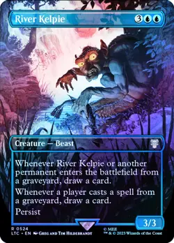 River Kelpie (Borderless Foil)- LTC - RARE MtG TCG Card # 0524 - Image 1