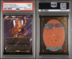 2025 MTG FINAL FANTASY BORDERLESS-SURGE FOIL CELES RUNE KNIGHT PSA 9 - Image 1