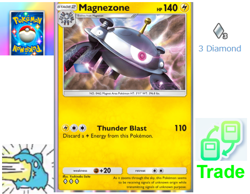 Pokemon TCG Pocket Trading Trade 3 Diamond Magnezone Spacetime Smackdown Card - Image 1