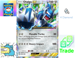 Pokemon TCG Pocket Trading Trade 4 Diamond Dialga eX Card ◆◆◆◆ - Image 1