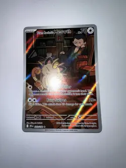 Team Rocket's Meowth Pokemon TCG• Illustration Rare • 203/182 Destined Rivals - Image 2