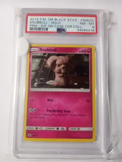 SNUBBULL ~ PSA 8 Pokemon SM200 Black Star Promo Cosmos Holo Rare Near Mint - Image 1