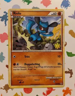 Pokemon TCG Riolu 60/95 Snowflake Stamp *German* 2010 Advent Holiday Promo - Image 1