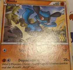 Pokemon TCG Riolu 60/95 Snowflake Stamp *German* 2010 Advent Holiday Promo - Image 4
