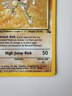 Pokemon TCG Hitmonlee 7/62 Fossil Unlimited Holo Rare WOTC Vintage 1999 - Image 4
