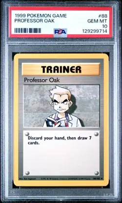 PSA 10 GEM MINT Professor Oak 088/102 Base Set Rare 1999 Pokemon WOTC - Image 1