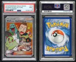 Full Art - Professor Elm's Lecture Pokemon Sun & Moon Lost Thunder PSA 9 MINT - Image 3