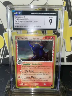 2006 Pokemon EX Dragon Frontiers Heracross DS Holo R - CGC 9 - Image 1
