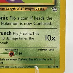 Ledyba 63/111 Regular Common Unlimited Neo Genesis Pokemon LP - Image 5