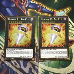 Yugioh! Number 11: Big Eye PGL3-EN063 x2 Gold Secret Rare 1st Edition VLP/NM - Image 1